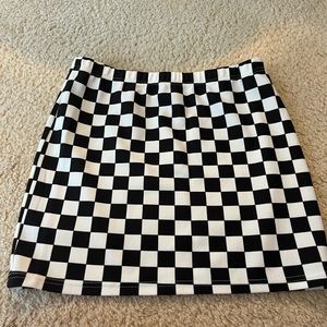 Black and White Checkered SHEIN Mini Skirt